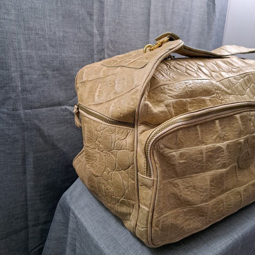 Tangaroa Venezia VINTAGE Italian Leather Crocodile Duffel Travel Bag - Picture 13 of 16